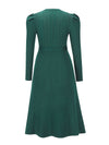 Cocolii robe pull femme en maille trapèze ceinture col rond manches bouffantes manches longues doux élégant d'hiver