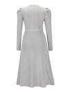 Cocolii robe pull femme en maille trapèze ceinture col rond manches bouffantes manches longues doux élégant d'hiver