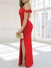 Cocolii longue robe de soirée moulante fendu le côté v-cou sans manches femme élégant bal de promo pour gala
