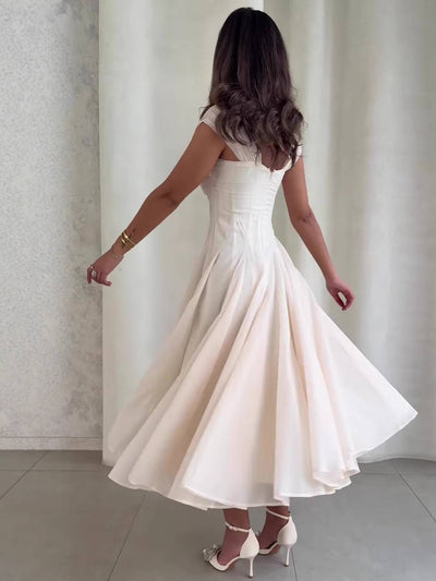 Cocolii longue robe de soirée pour mariage robe patineuse cross tulle col bateau sans manches élégant cérémonie anniversaire