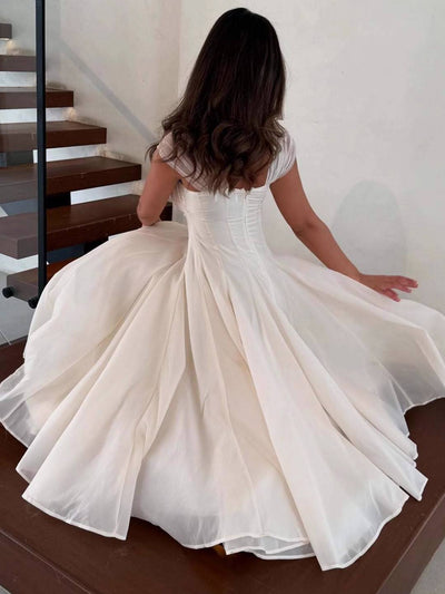 Cocolii longue robe de soirée pour mariage robe patineuse cross tulle col bateau sans manches élégant cérémonie anniversaire