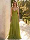 Cocolii robe longue femme olive corset en dentelle et plissée licou v-cou dos nu sans manches élégant de soirée pour mariage