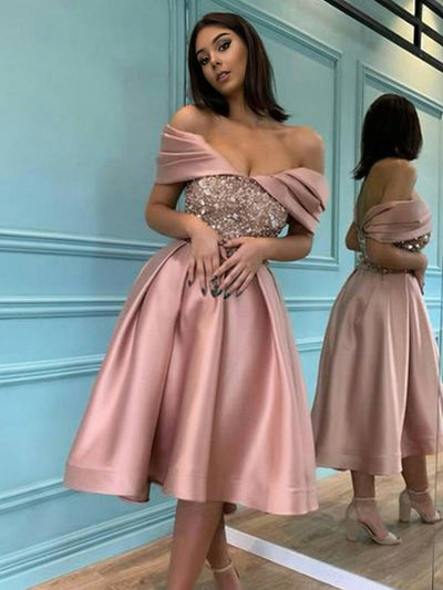 Cocolii mi-longue robe trapèze brillante paillette sans manches femme élégant mode de cocktail