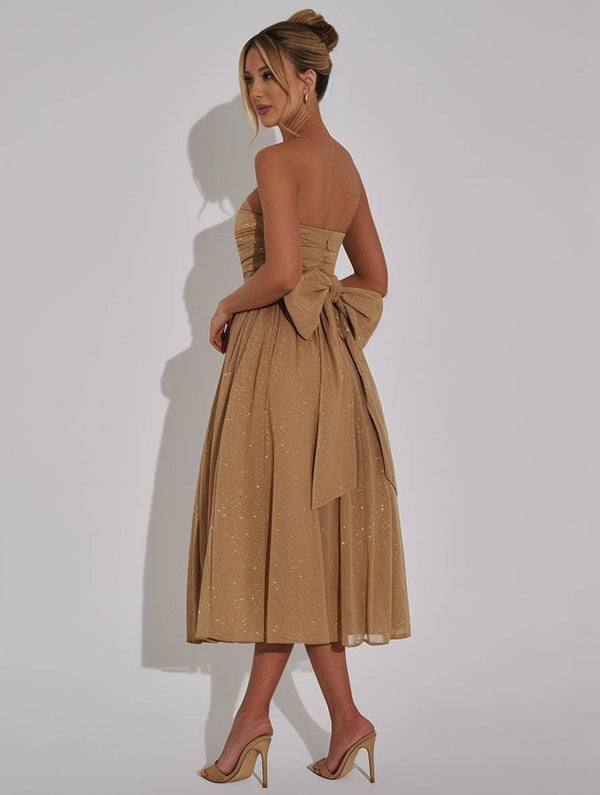 Tulle Robe Bustier Mi Longue Cocolii Mi-longue Robe Trapèze