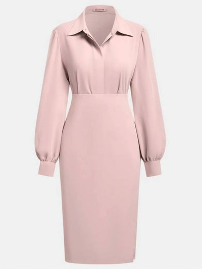 Cocolii robe courte découpes moulante fendu le côté v-cou manches longues casual élégant pour le bureau et les soirées cérémonie