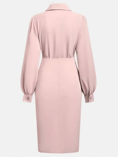 Cocolii robe courte découpes moulante fendu le côté v-cou manches longues casual élégant pour le bureau et les soirées cérémonie