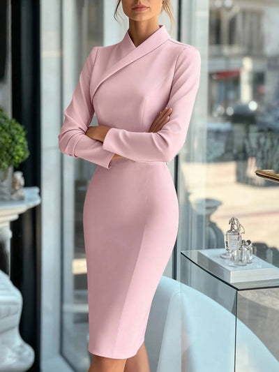 Cocolii courte robe cayon femme manches longues robe fourreau moulante v-cou mode casual pour bureau cocktail