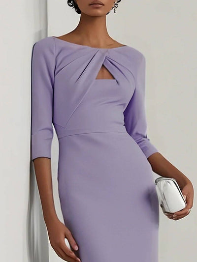 Cocolii robe crayon femme élégant robe courte moulante col bateau manches longues tenue chic pour soirée cocktail bureau