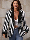 Cocolii blazer rayé manches longues femme femme style boyfriend décontracté mode casual