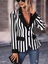 Cocolii blazer rayé manches longues femme femme style boyfriend décontracté mode casual