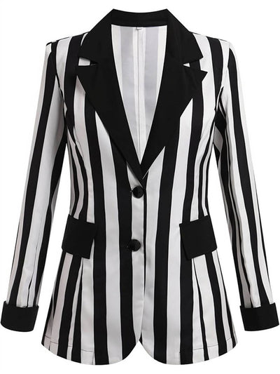 Cocolii blazer rayé manches longues femme femme style boyfriend décontracté mode casual