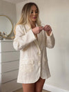 Cocolii blazer brillante paillette v-cou boutons poches manches longues femme élégant simple décontracté veste