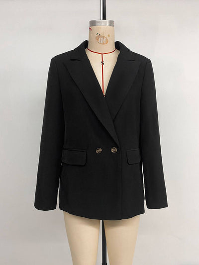 Cocolii blazer femme boutons poches col revers manches longues style tailleur simple décontracté travail blouson
