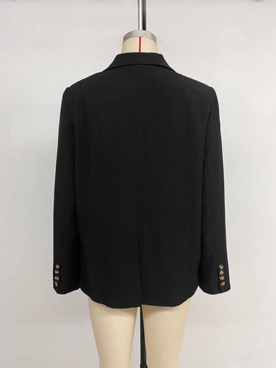Cocolii blazer femme boutons poches col revers manches longues style tailleur simple décontracté travail blouson