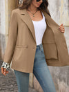 Cocolii blazer femme léopard manches longues poches v-cou col revers femme casual élégant décontracté vintage veste de bureau
