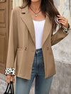 Cocolii blazer femme léopard manches longues poches v-cou col revers femme casual élégant décontracté vintage veste de bureau
