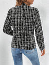 Cocolii court veste en tweed femme chic et élégante blazer ouvert manches longues manteau court pour automne hiver