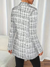 Cocolii blazer veste en tweed femme à carreaux double boutonnage col revers manches longues élégant pour bureau soirée