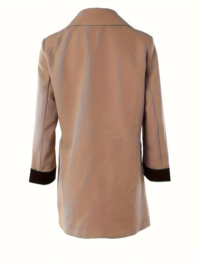 Cocolii blazer de bureau femme double boutonnage poches col revers manches longues femme élégant décontracté veste