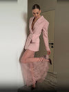 Cocolii blazer femme double boutonnage col revers manches longues élégant vintage décontracté veste style tailleur