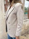 Cocolii blazer femme décontracté élégant double boutonnage manches longues slim veste de costume bureau travail automne