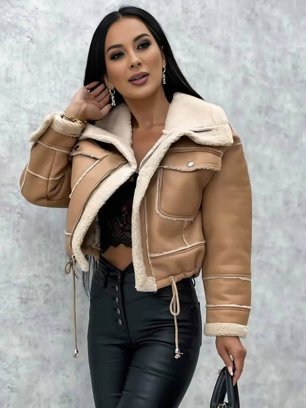 Bombardier Veste Aviateur Cuir Femme Cocolii Court Veste Aviateur