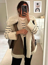 Cocolii veste en daim sans manches doublé polaire molleton poches ceinture chunky buckle femme décontracté gilet suedine