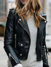 Cocolii perfecto veste en simili cuir mode femme jacket noir