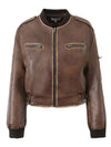 Cocolii court veste motard simili cuir fermeture éclair col montant manches longues femme vintage décontracté manteau