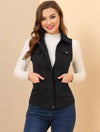 Cocolii court veste sans manches unicolore fermeture éclair boutons poches femme décontracté mode gilet