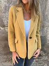 Cocolii veste unicolore boutons manches longues femme élégant décontracté mode manteau blazer