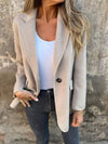 Cocolii veste unicolore boutons manches longues femme élégant décontracté mode manteau blazer