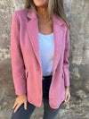 Cocolii veste unicolore boutons manches longues femme élégant décontracté mode manteau blazer