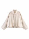 Cocolii blouson en suédine pour femme manches chauve souris style boyfriend décontracté automne veste style vintage