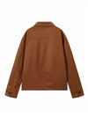 Cocolii surchemise femme en daim veste en suedine boutonnage poches col revers vintage décontracté blouson d'automne