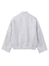 Cocolii bombers veste femme brillante paillette poches col montant manches longues femme vintage décontracté manteau