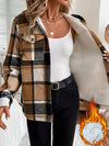 Cocolii surchemise femme carreaux doublé poches à capuche élégant décontracté chaud hiver lâche veste polaire