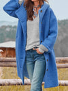 Cocolii mi-longue manteau en laine à capuche boutonnage poches manches longues femme oversized décontracté vetse