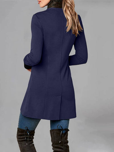 Cocolii manteau du quotidien fendu boutonnage poches col montant femme mode décontracté hiver veste