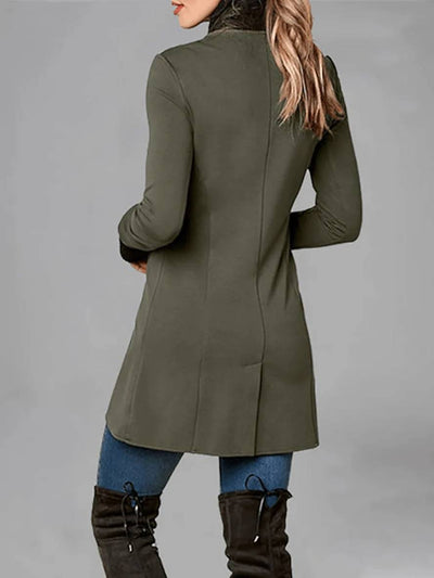 Cocolii manteau du quotidien fendu boutonnage poches col montant femme mode décontracté hiver veste