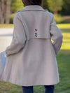 Cocolii mi-longue manteau polaire boutonnage poches col revers col claudine manches longues femme élégant mode veste