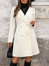 Cocolii mi-longue manteau d'hiver élégant style caban double boutonnage pearl manches longues vintage femme pour bureau