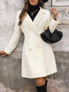 Cocolii mi-longue manteau d'hiver élégant style caban double boutonnage pearl manches longues vintage femme pour bureau