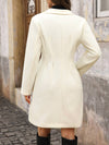 Cocolii mi-longue manteau d'hiver élégant style caban double boutonnage pearl manches longues vintage femme pour bureau