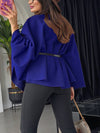 Cocolii courte poncho manteau femme cape ceinture col montant manches cape manches longues élégant ample vintage veste