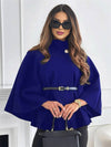 Cocolii courte poncho manteau femme cape ceinture col montant manches cape manches longues élégant ample vintage veste