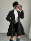 Cocolii mi-longue manteau patineuse boutons col revers manches longues femme doux élégant vintage veste de soirée