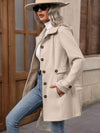 Cocolii mi-longue manteau élégant femme hiver chaud coupe-vent avec ceinture ajustable col rabattu boutonné idéal quotidien