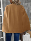 Cocolii court poncho manteau femme col montant manches cape sans manches vintage décontracté veste cape de bureau