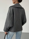 Cocolii manteau femme en laine manches chauve souris poches col revers vintage décontracté oversized veste pour automne